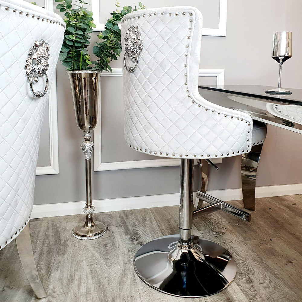 luxury bar stools lion knocker on the back with cushion and studs