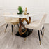 Stunning Orion Gold Dining Table + Cream Luna Chairs elegant dining sets, premium tables, marble tables, exclusive high-end chairs, genuine luxury furniture