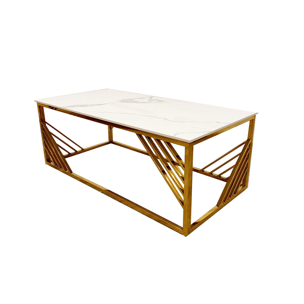 Ultra-chic and high end coffee table, gold frame, white tops, living room furnishings premium design coffee tables, premium design coffee tables, luxury tables
