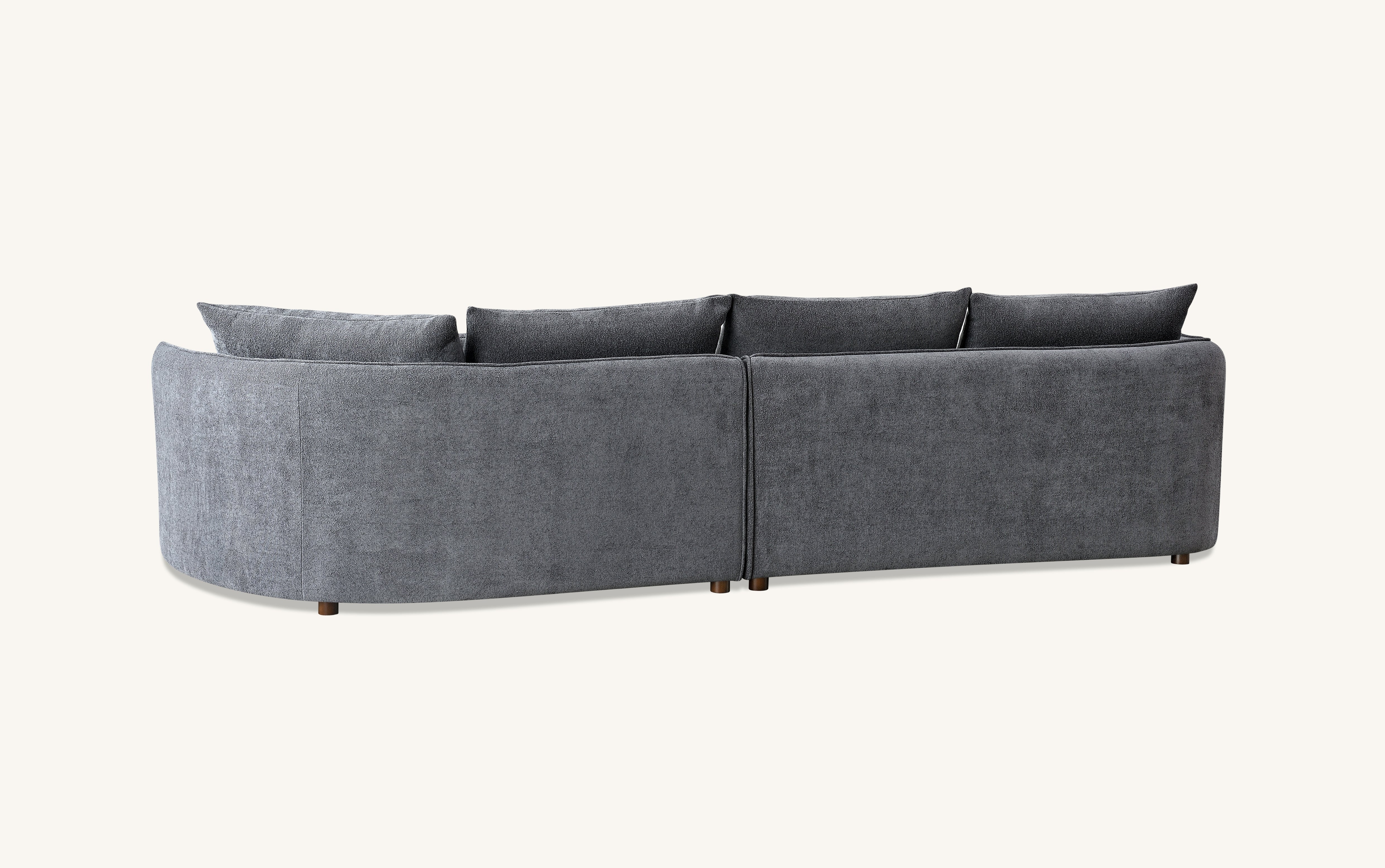 Aluxo Rubin Corner Chaise in Charcoal Boucle