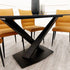 Stylish Apollo Black Dining Table with Black Sintered Stone Striking Design, dining table sculpture. unique table design, modern dining table, glamorous table 