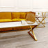 Ultra-chic high gold coffee table polished white top, gold frame, living room furnishings, premium design coffee tables, chic coffee table, contemporary design