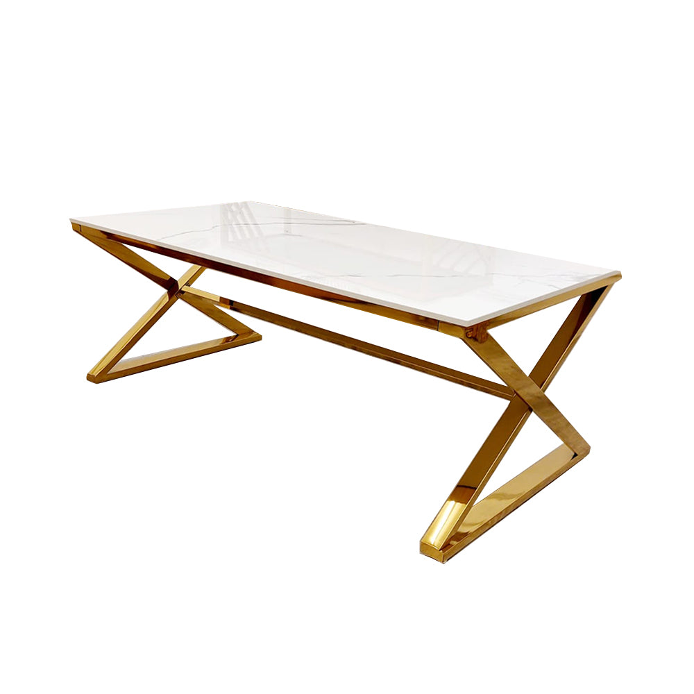 Ultra-chic high gold coffee table polished white top, gold frame, living room furnishings, premium design coffee tables, chic coffee table, contemporary design