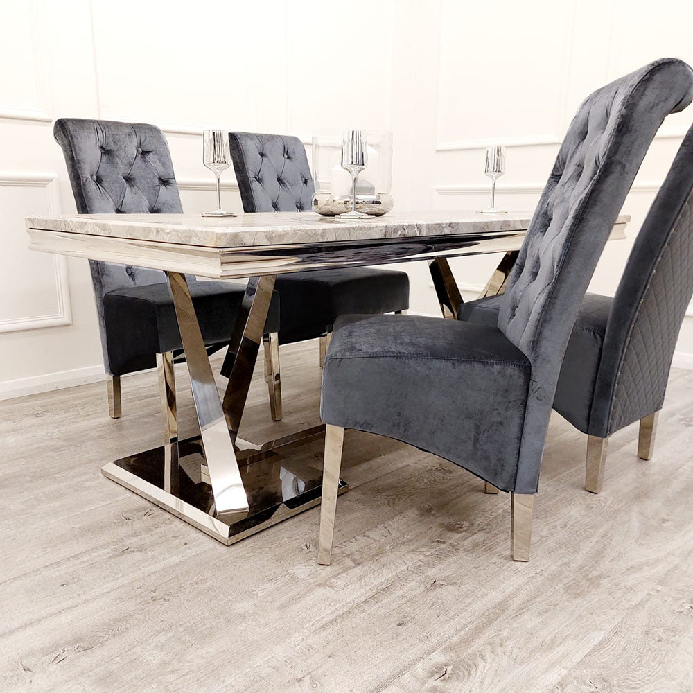 Marble mirrored deals dining table