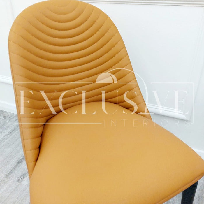 Alba Contemporary Ribbed Leather Chairs, studded dining chairs, luxury dining chairs, premium chairs, chrome dining chairs, fancy dining chairs, velvet chairs