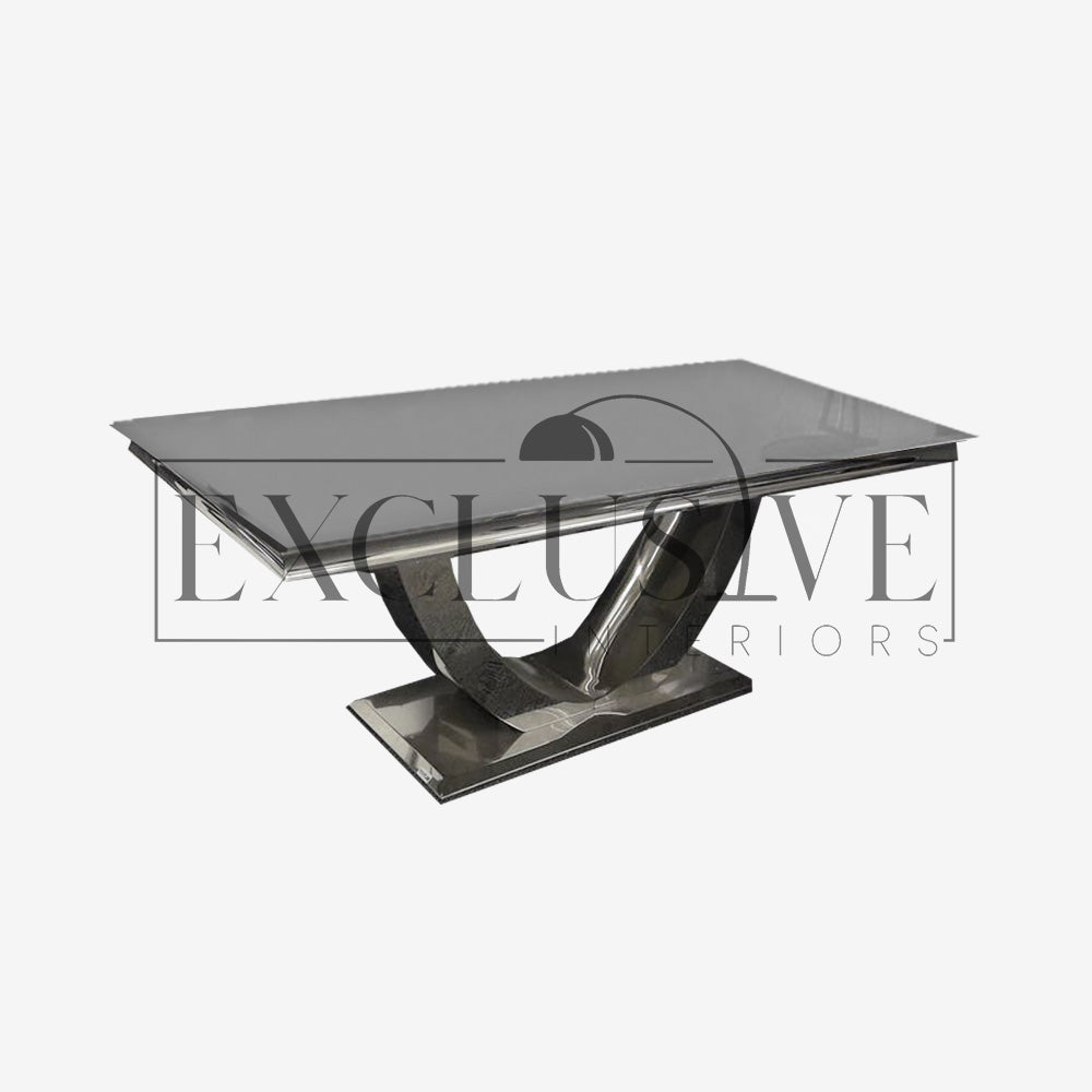 Luxury Arial Dining Table with Marble or Glass Top and Chrome Base, elegant dining sets, premium tables, marble tables, high-end chairs, genuine luxury furniture