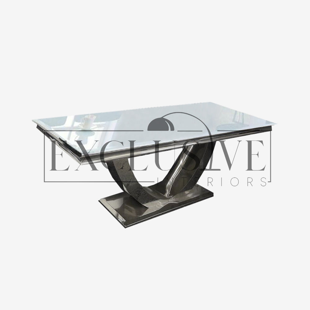 Luxury Arial Dining Table with Marble or Glass Top and Chrome Base, elegant dining sets, premium tables, marble tables, high-end chairs, genuine luxury furniture