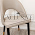 Astra Beige Leather Curved Back Chairs, luxury dining chairs, premium chairs, chrome dining chairs, fancy dining chairs, velvet chairs, studded dining chairs