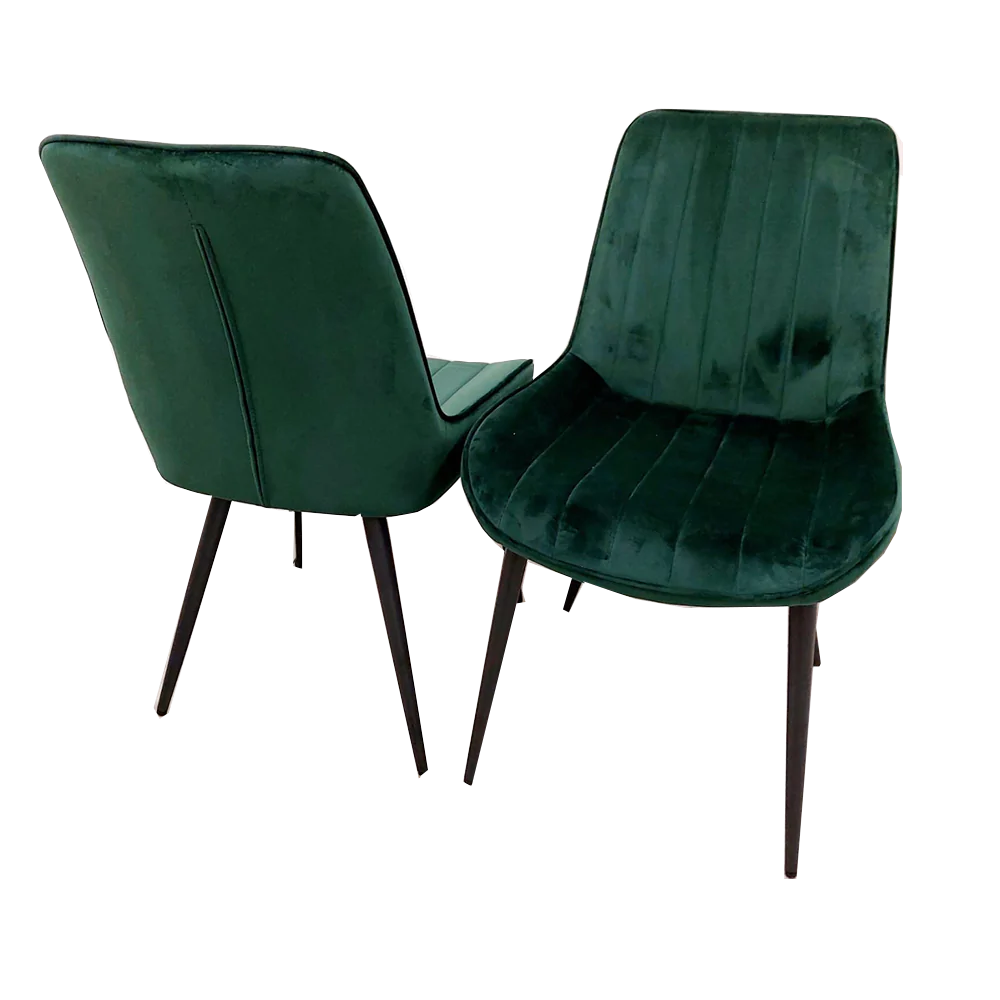 Dido Velvet Dining Chairs. Scandinavian style luxury dining chairs, premium chrome dining chairs, fancy dining chairs, high-end chairs, studded dining chairs