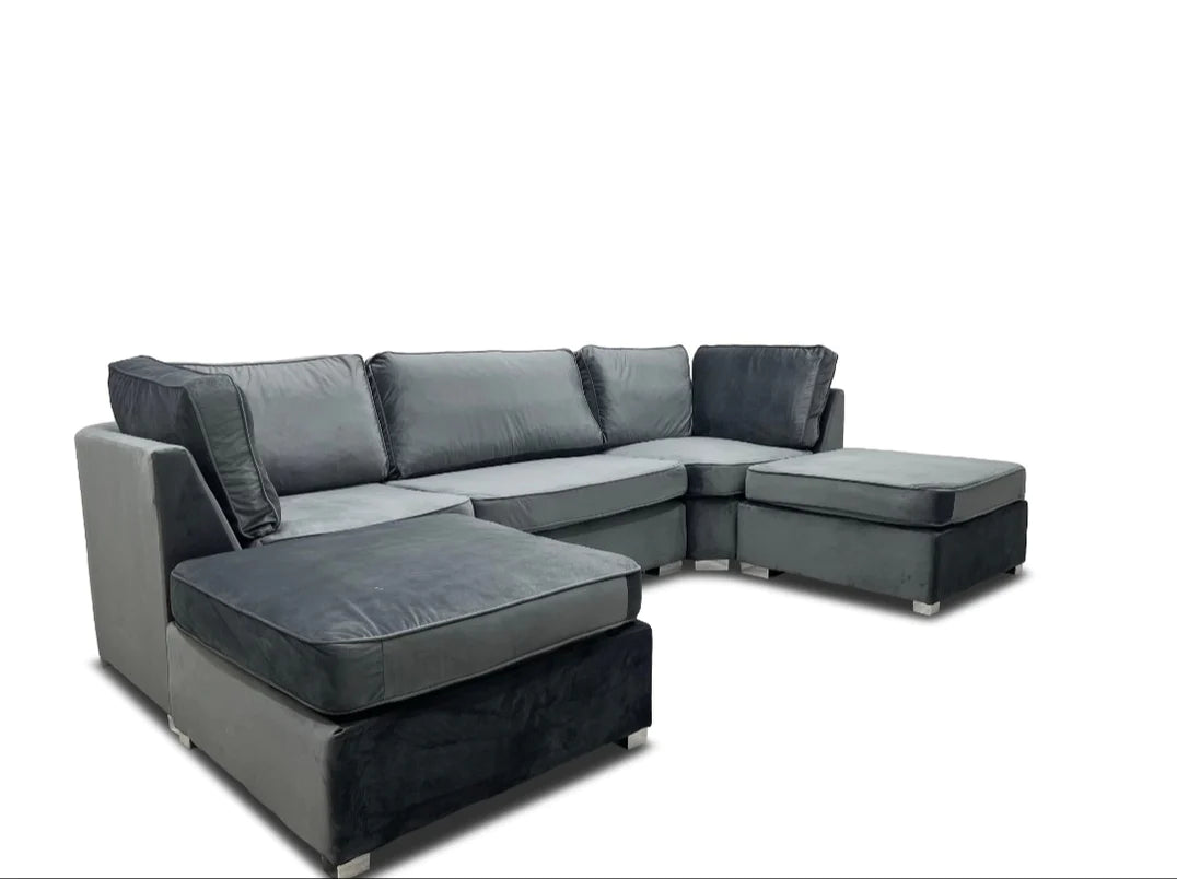 Grey U Shape Full Back Sofa living room furnishings, Premium design, chic, comfortable luxury couches, opulent sofa styles luxurious sofa, modern luxury design