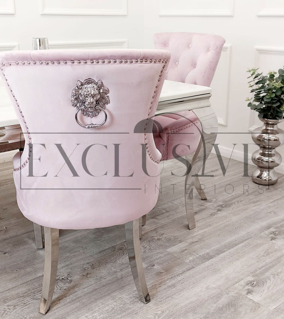 Contemporary Dining Chairs high-end chairs & stools, premium designed chairs. Modern and luxurious styled dining furniture, opulent chairs, comfortable seating lion knocker, pink