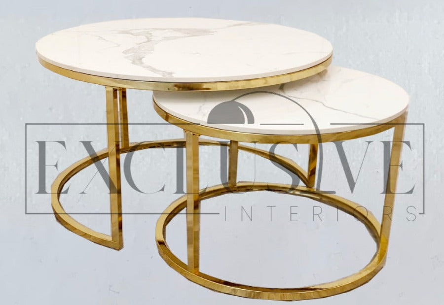 Ultra-chic high end coffee tables, polished white top, gold frame, living room furnishings, premium design coffee tables, chic coffee table, contemporary design