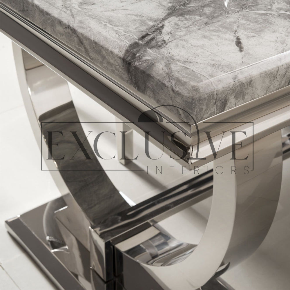 Arriana Dining Table Marble Top or Glass Finish Exclusive Interiors premium tables, marble tables, high-end chairs, genuine luxury furniture, home furnishings