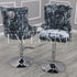 Kitchen Bar Stool, crushed velvet finish, quilted back, chrome lion knocker, swivel foot stand. Luxury kitchen swivel stools, premium design, home furniture 