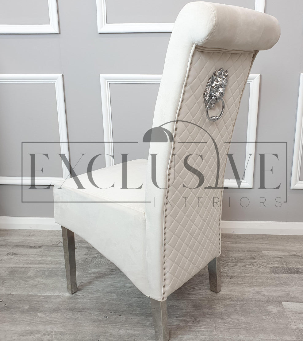 Sophistication Emma Dining Chairs. Soft velvet finish, Chrome metal, Exclusive dining furniture, premium chairs, chrome dining chairs, fancy dining chairs