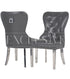 Mayfair Dining Chairs Faux Leather Chrome Square Knocker with double studding. High-end chairs & stools, sophisticated design, premium dining chairs, opulent.